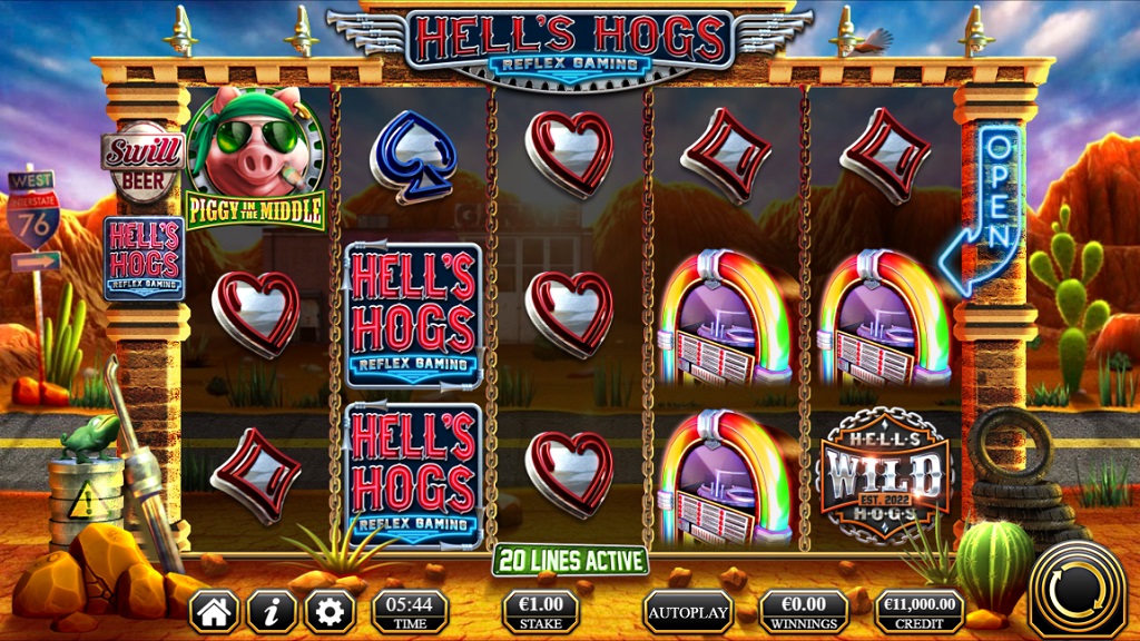Screenshot of Hell's Hogs slot from Yggdrasil Gaming