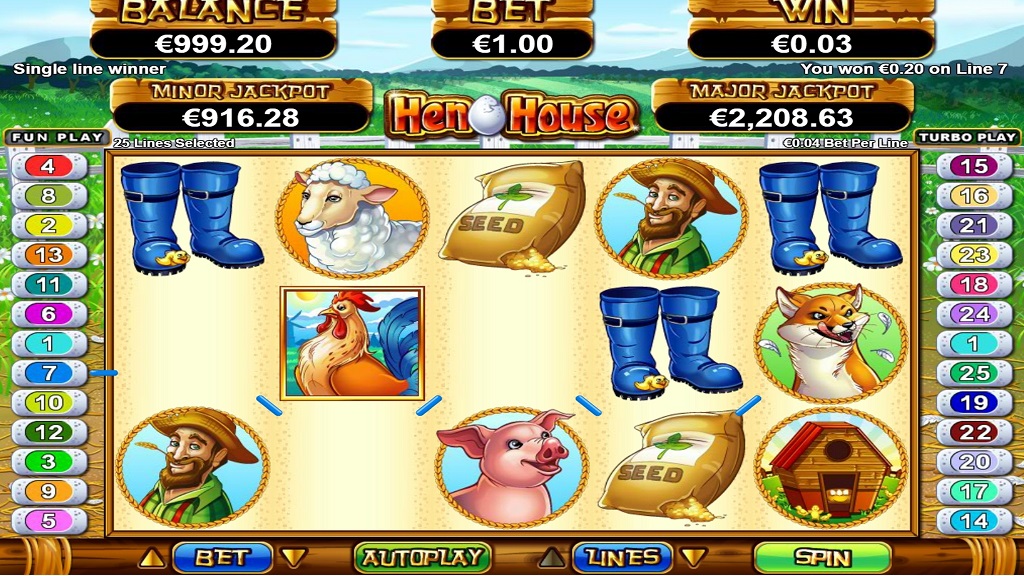Screenshot of Henhouse slot from Real Time Gaming