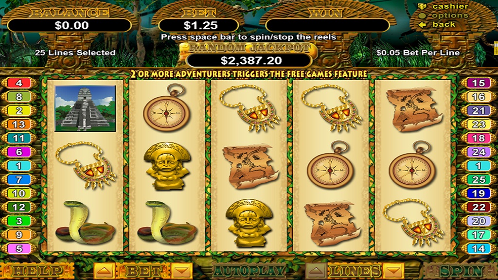 Screenshot of Hidden Riches slot from Real Time Gaming