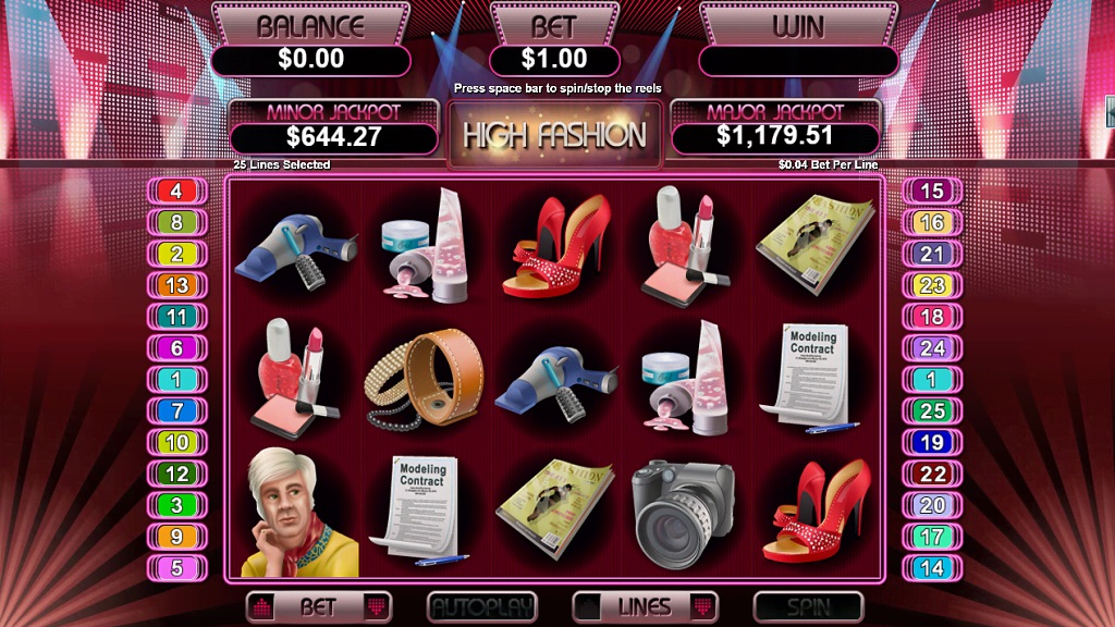 Screenshot of High Fashion slot from Real Time Gaming