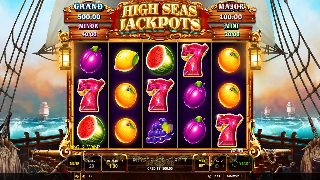 Screenshot of High Seas Jackpots slot from Green Tube