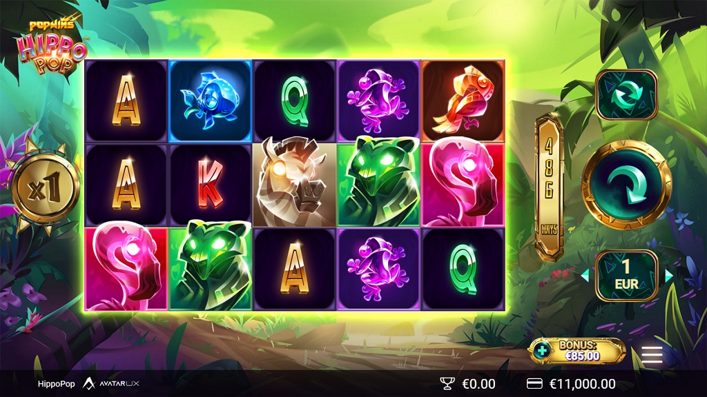 Screenshot of HippoPop slot from Yggdrasil Gaming