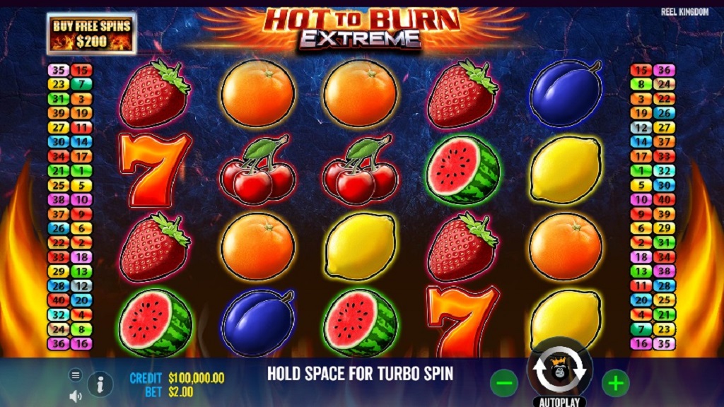 Screenshot of Hot to Burn Hold and Spin slot from Pragmatic Play