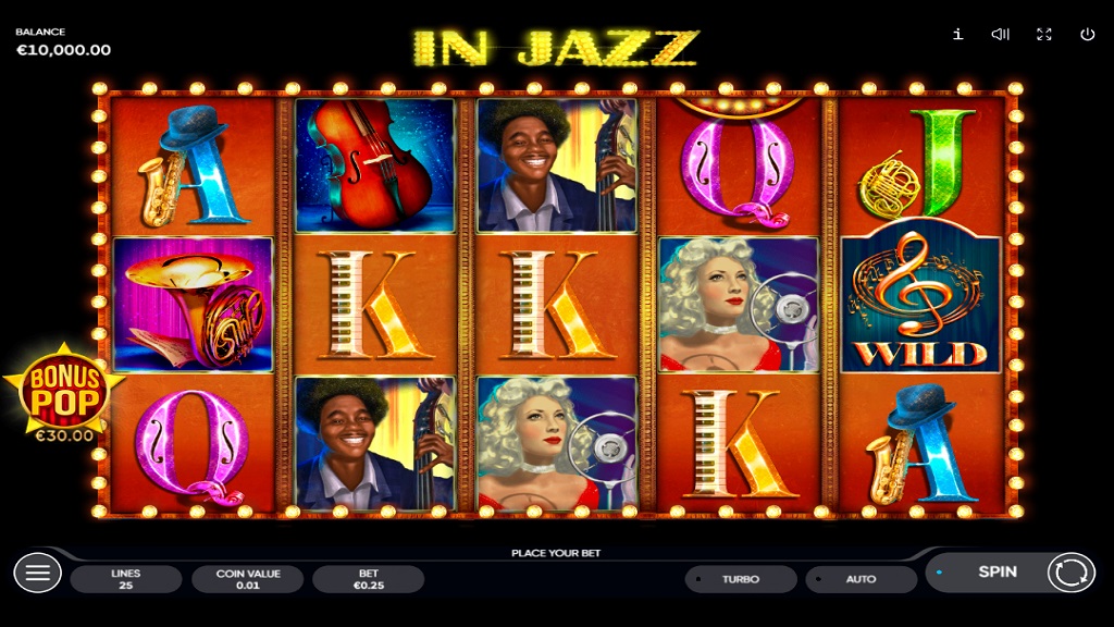 Screenshot of In Jazz slot from Endorphina