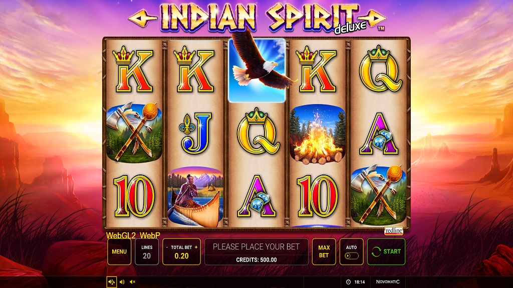 Screenshot of Indian Spirit Deluxe slot from Green Tube