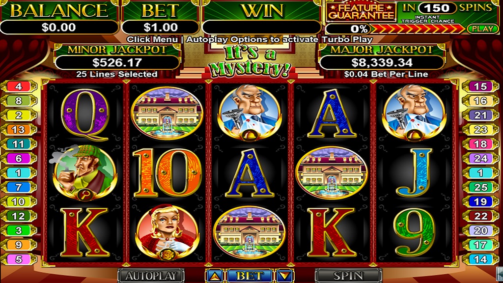 Screenshot of It's a Mystery slot from Real Time Gaming