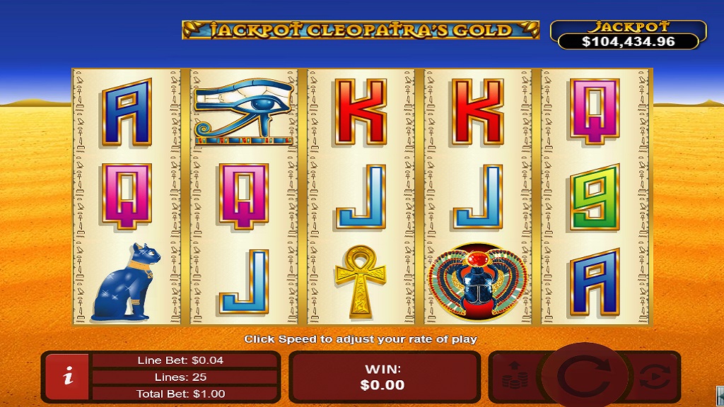 Screenshot of Jackpot Cleo's Gold slot from Real Time Gaming