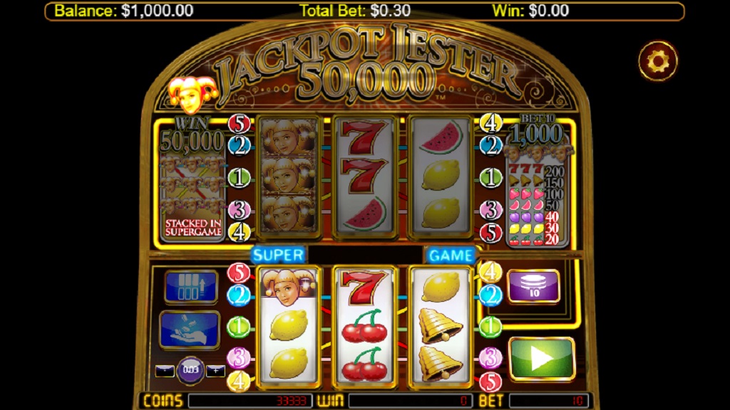 Screenshot of Jackpot Jester 50000 HD slot from NextGen Gaming