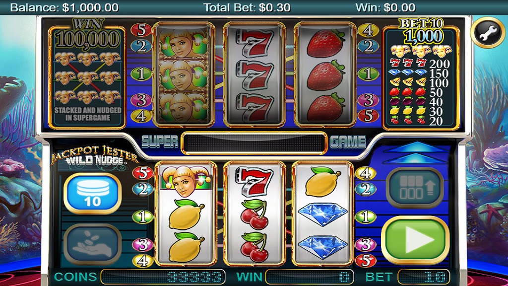 Screenshot of Jackpot Jester Wild Nudge slot from NextGen Gaming