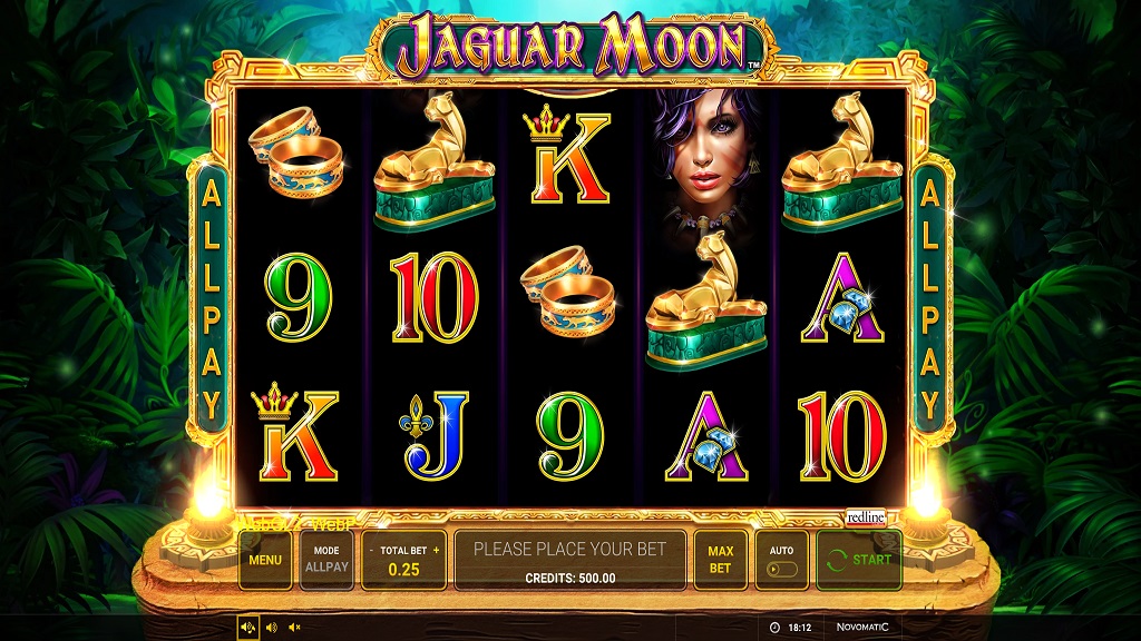 Screenshot of Jaguar Moon slot from Green Tube