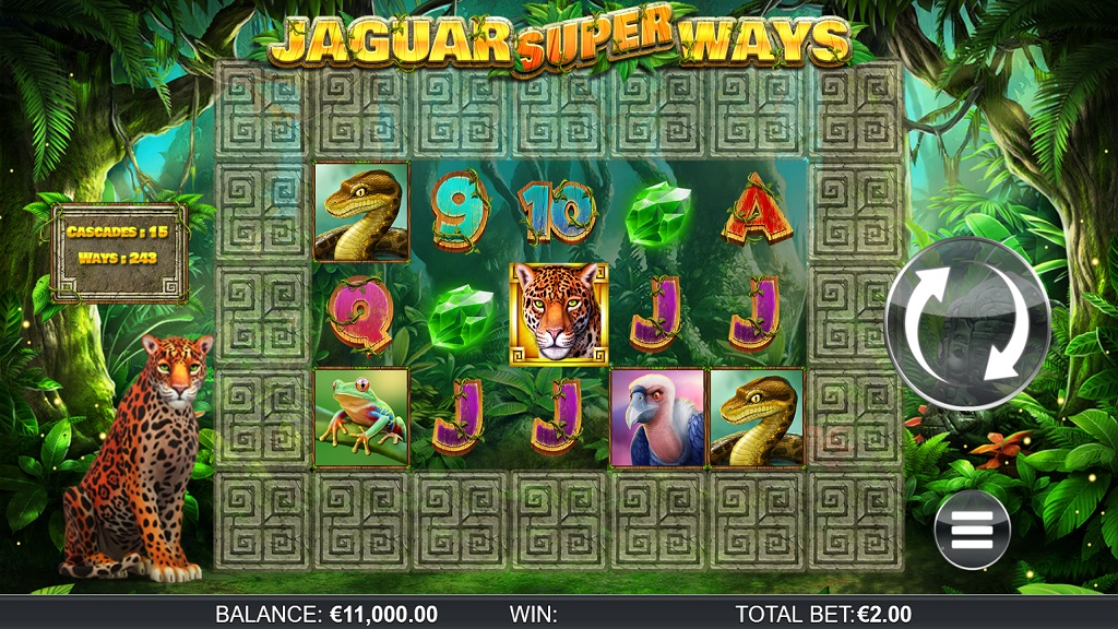 Screenshot of Jaguar Super Pays slot from Yggdrasil Gaming