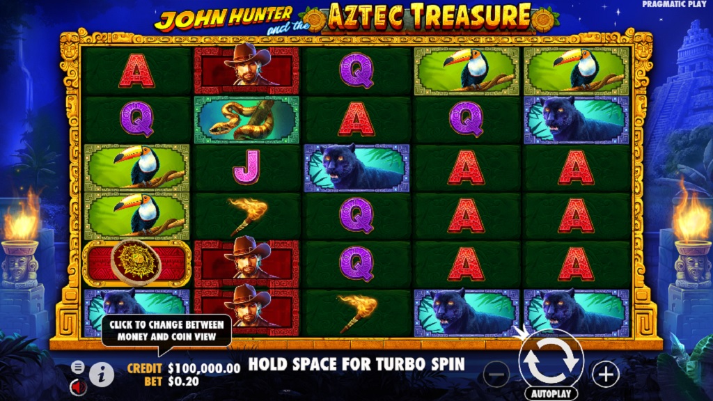Screenshot of John Hunter and the Aztec Treasure slot from Pragmatic Play