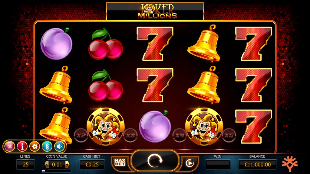 Screenshot of Joker Millions slot from Yggdrasil Gaming