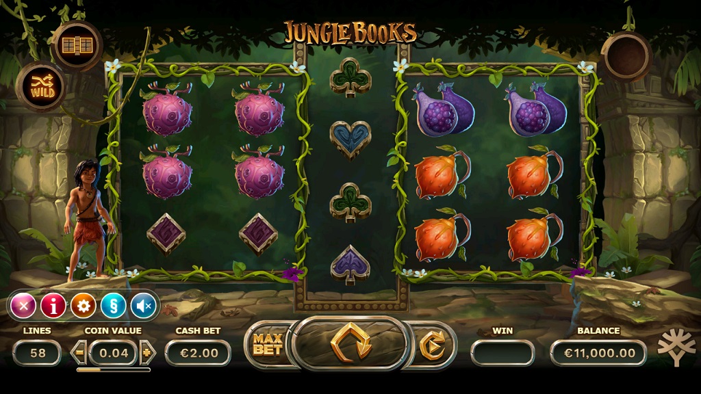 Screenshot of Jungle Books slot from Yggdrasil Gaming