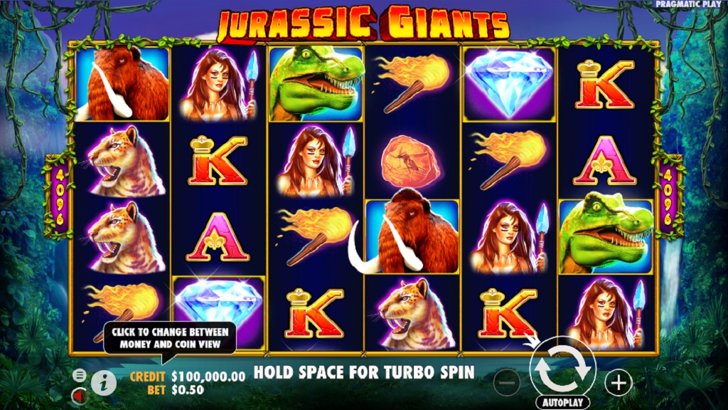 Screenshot of Jurassic Giants slot from Pragmatic Play