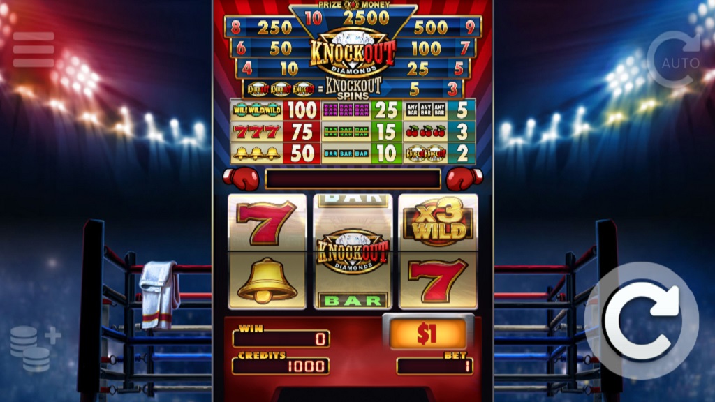 Screenshot of Knockout Diamonds slot from Elk Studios