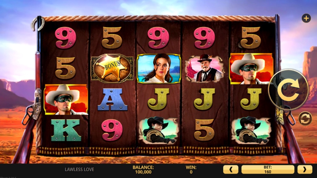 Screenshot of Lawless Love slot from High 5