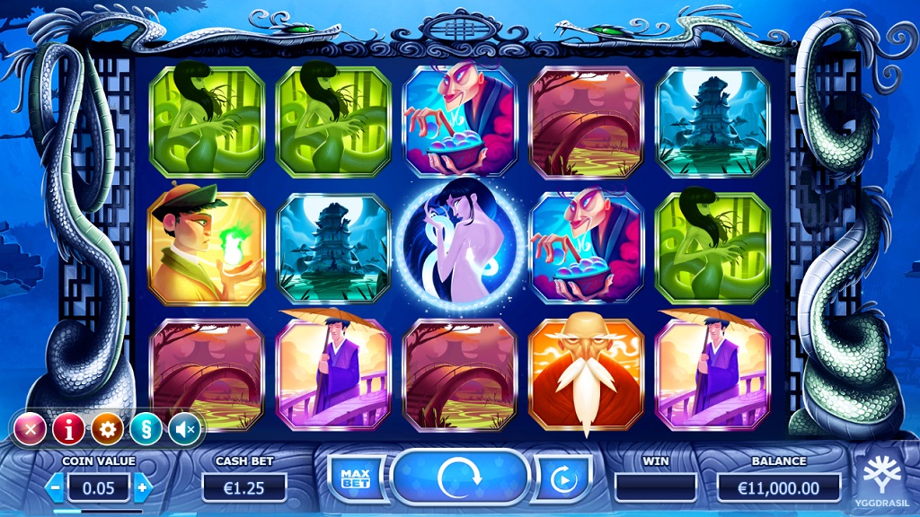 Screenshot of Legend of the White Snake Lady slot from Yggdrasil Gaming