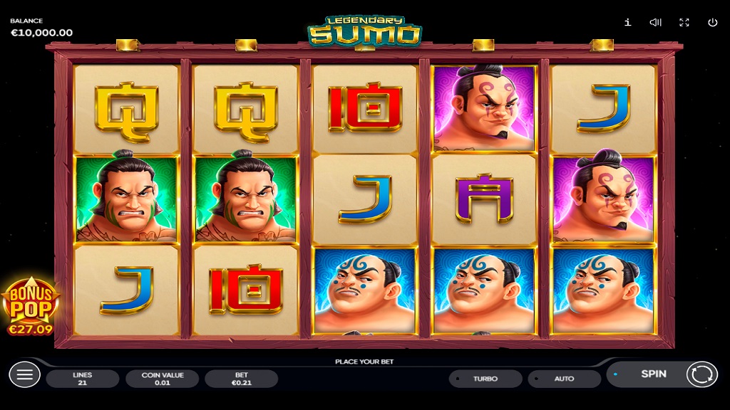 Screenshot of Legendary Sumo slot from Endorphina