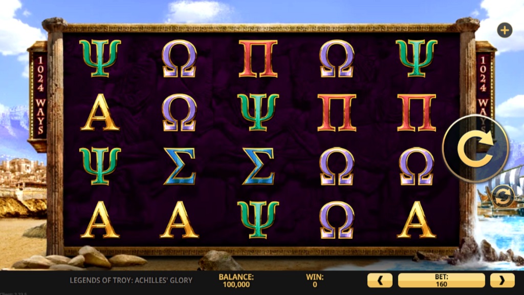 Screenshot of Legends of Troy Achilles Glory slot from High 5