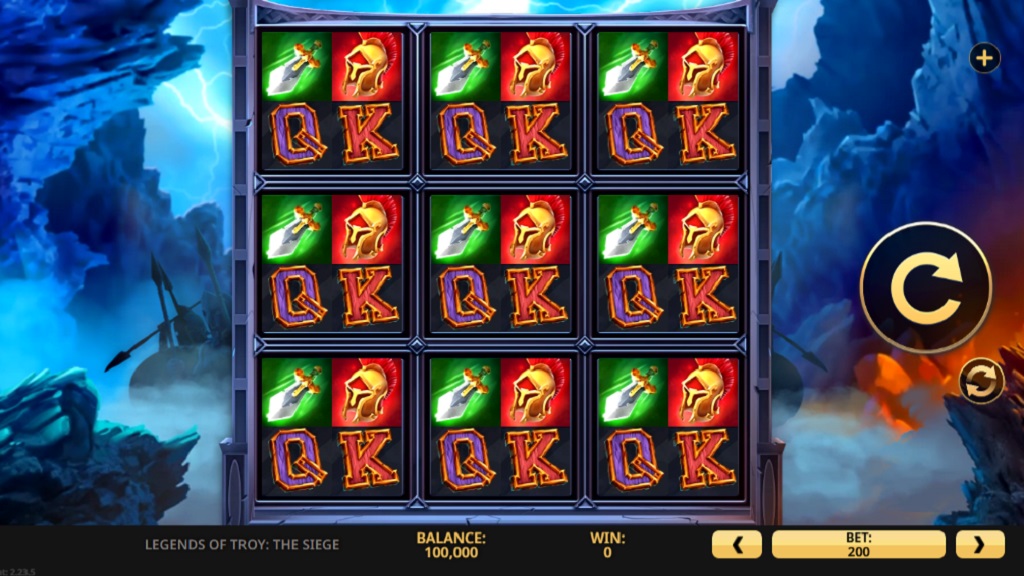 Screenshot of Legends of Troy the Siege slot from High 5
