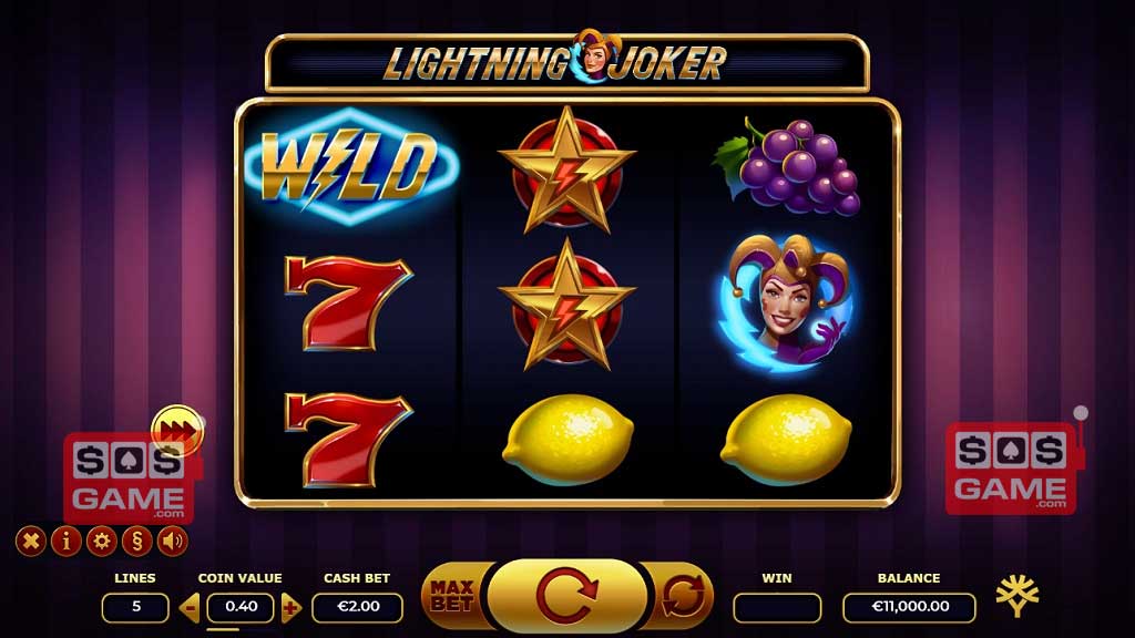 Screenshot of Lightning Joker slot from Yggdrasil Gaming