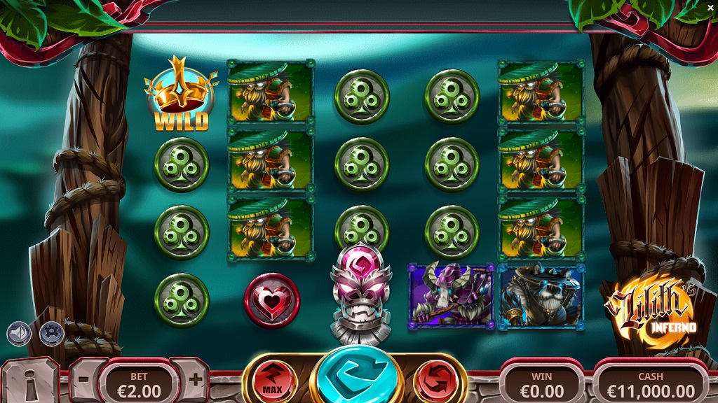 Screenshot of Lilith's Inferno slot from Yggdrasil Gaming