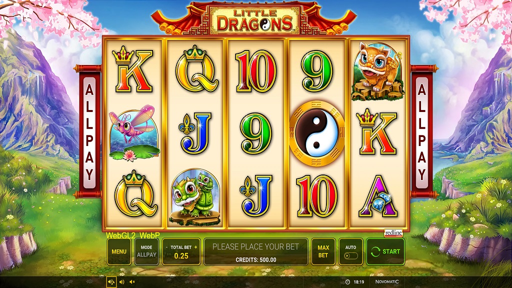 Screenshot of Little Dragons slot from Green Tube