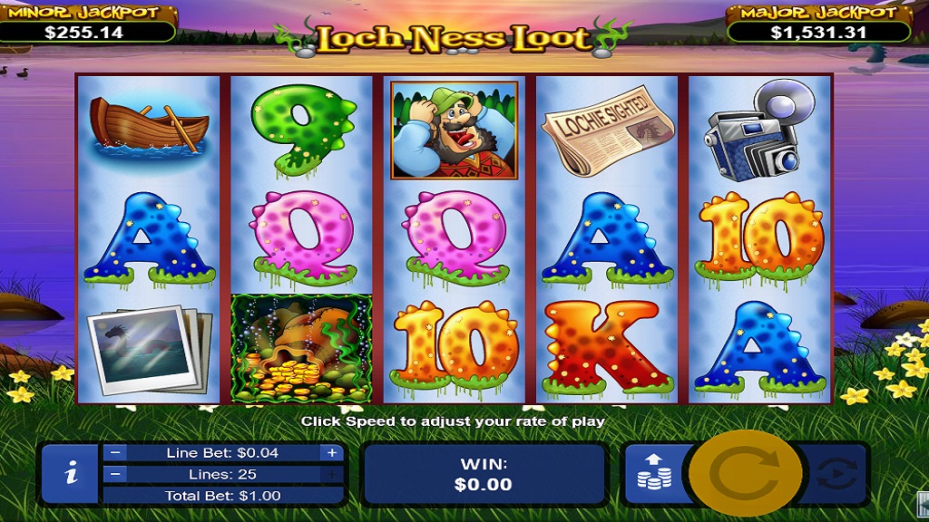 Screenshot of Lock Ness Loot slot from Real Time Gaming