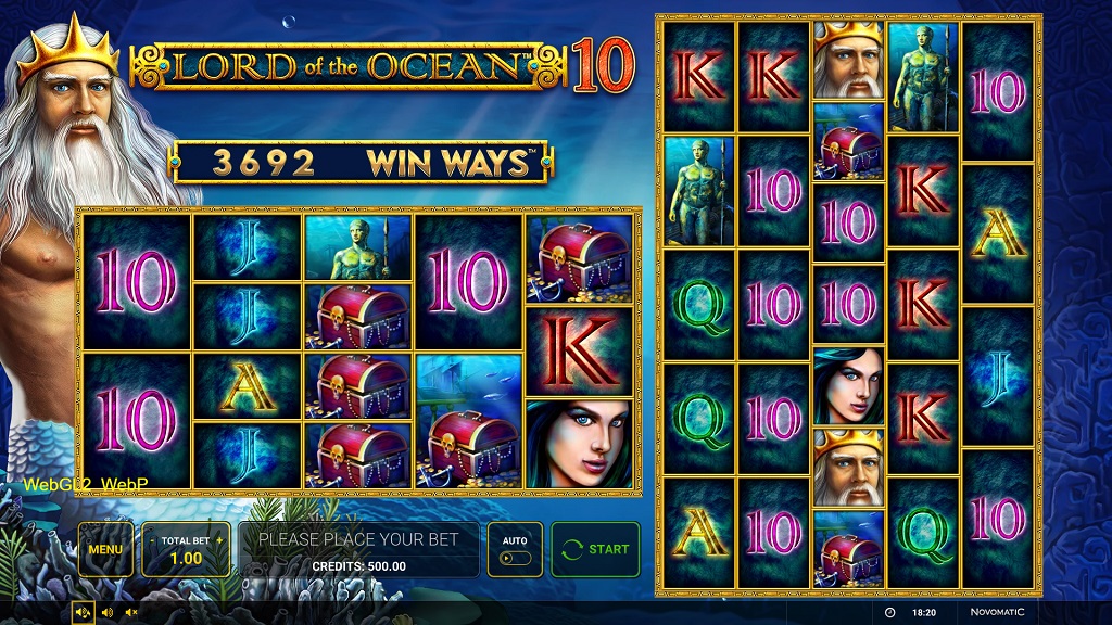 Screenshot of Lord of the Ocean 10 Win slot from Green Tube