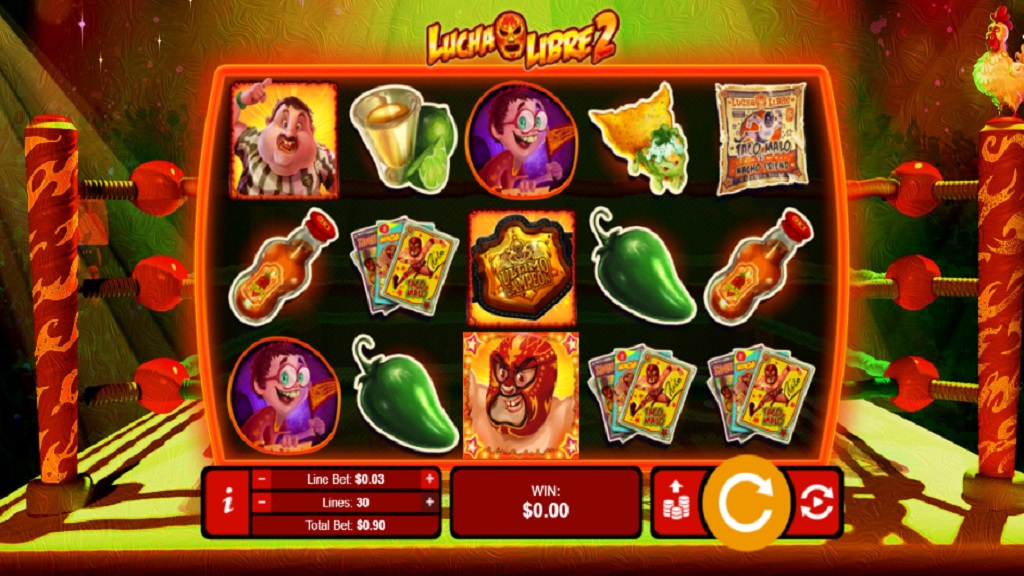 Screenshot of Lucha Libre 2 slot from Real Time Gaming