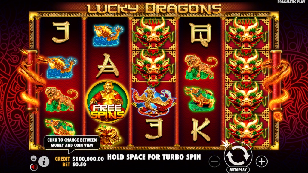 Screenshot of Lucky Dragons slot from Pragmatic Play