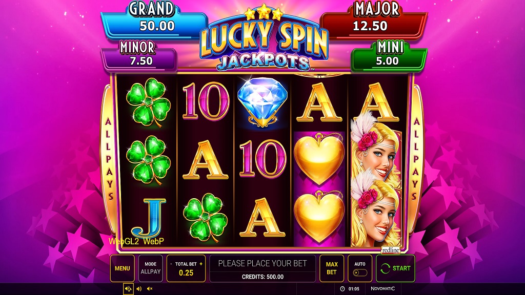 Screenshot of Lucky Spin Jackpots slot from Green Tube