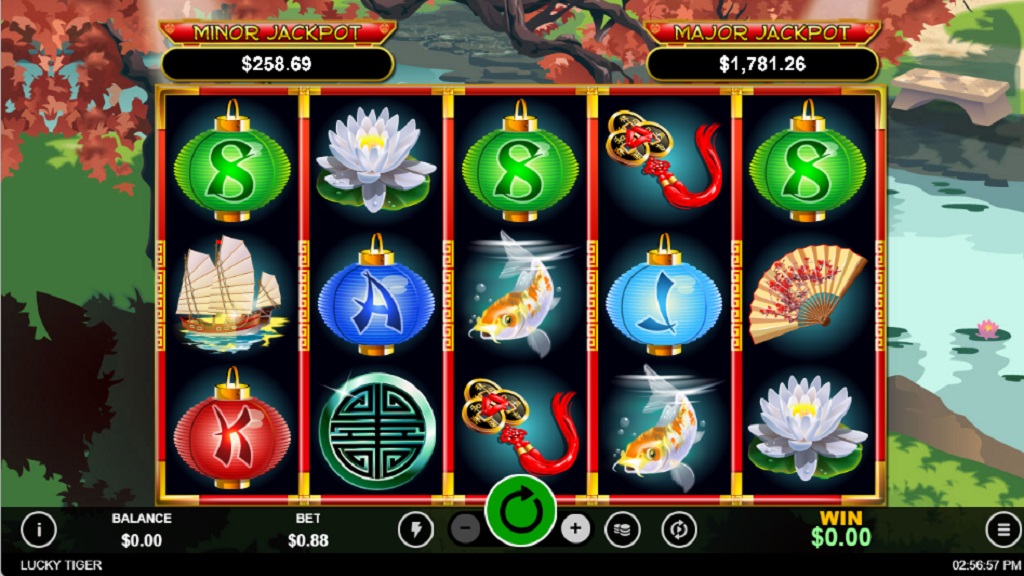 Screenshot of Lucky Tiger slot from Real Time Gaming