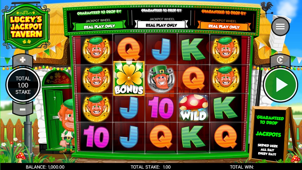Screenshot of Lucky’s Jackpot Tavern slot from Core Gaming