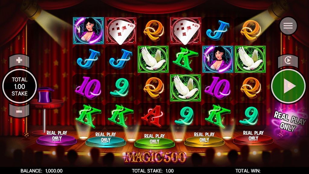 Screenshot of Magic 500 slot from Core Gaming