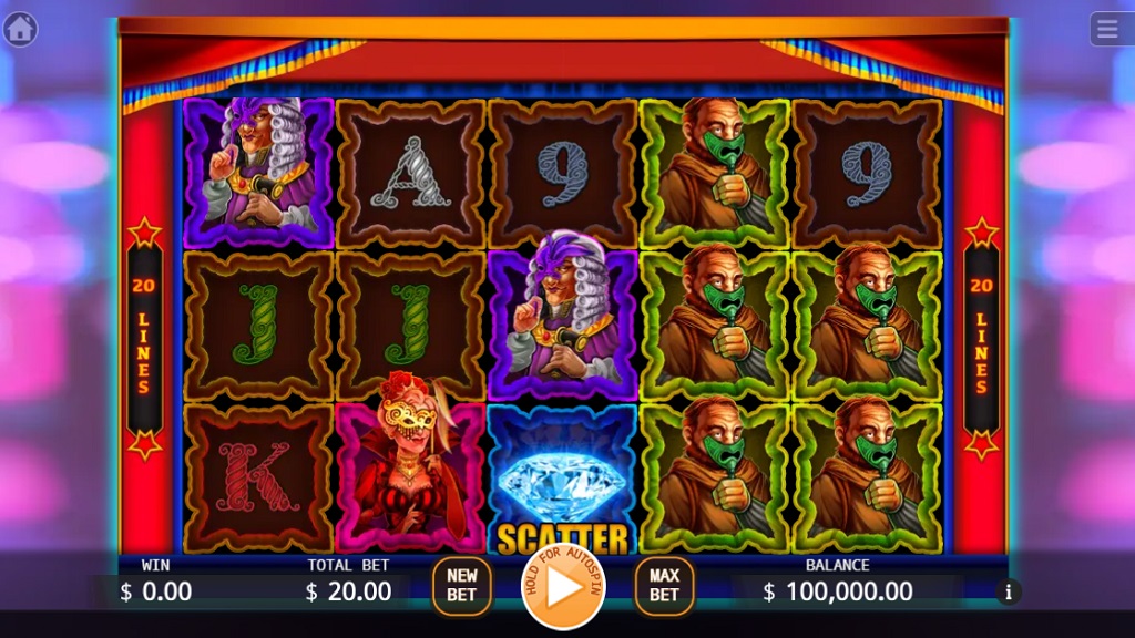 Screenshot of Masquerade slot from Ka Gaming