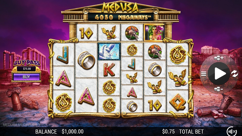 Screenshot of Medusa Megaways slot from NextGen Gaming