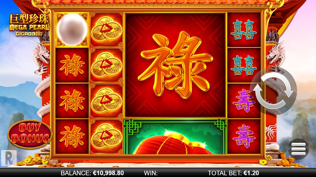 Screenshot of Mega Pearl Gigablox slot from Yggdrasil Gaming