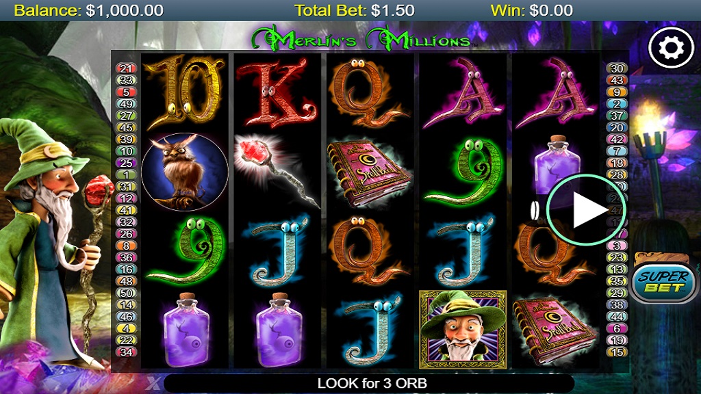 Screenshot of Merlins Millions slot from NextGen Gaming