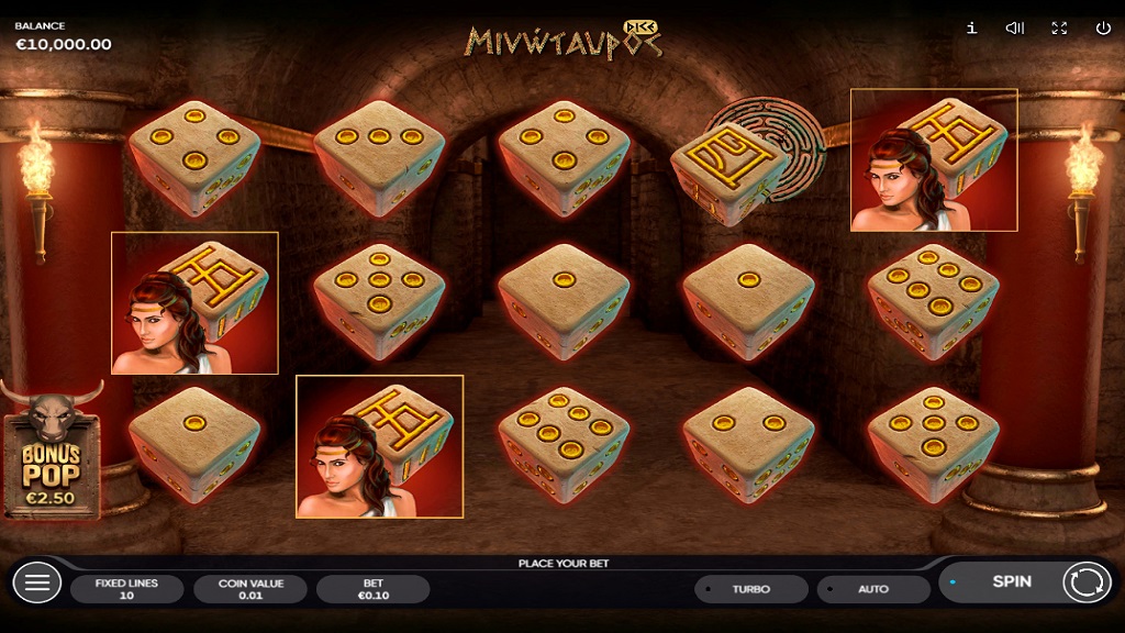 Screenshot of Minotauros Dice slot from Endorphina