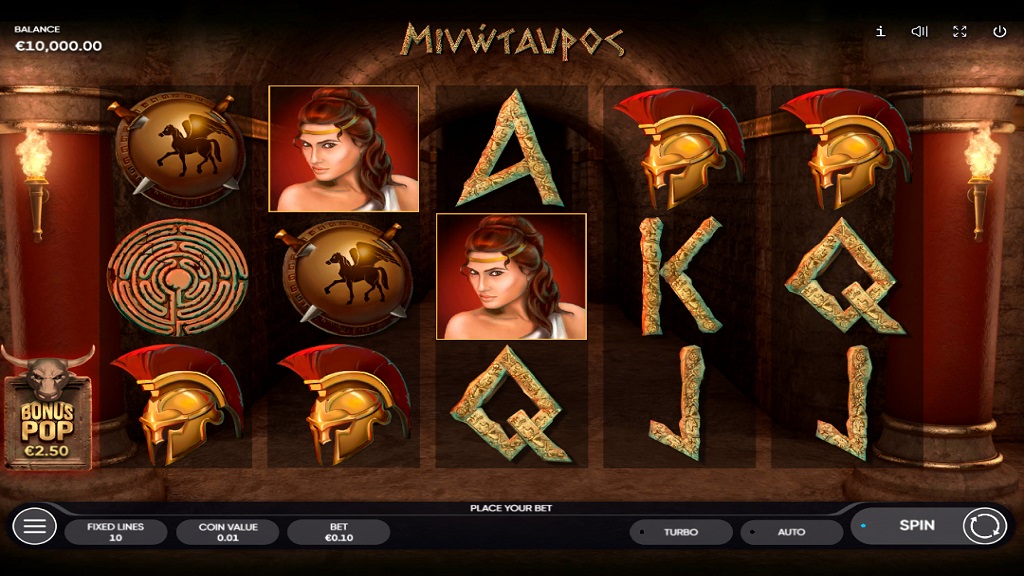 Screenshot of Minotauros slot from Endorphina