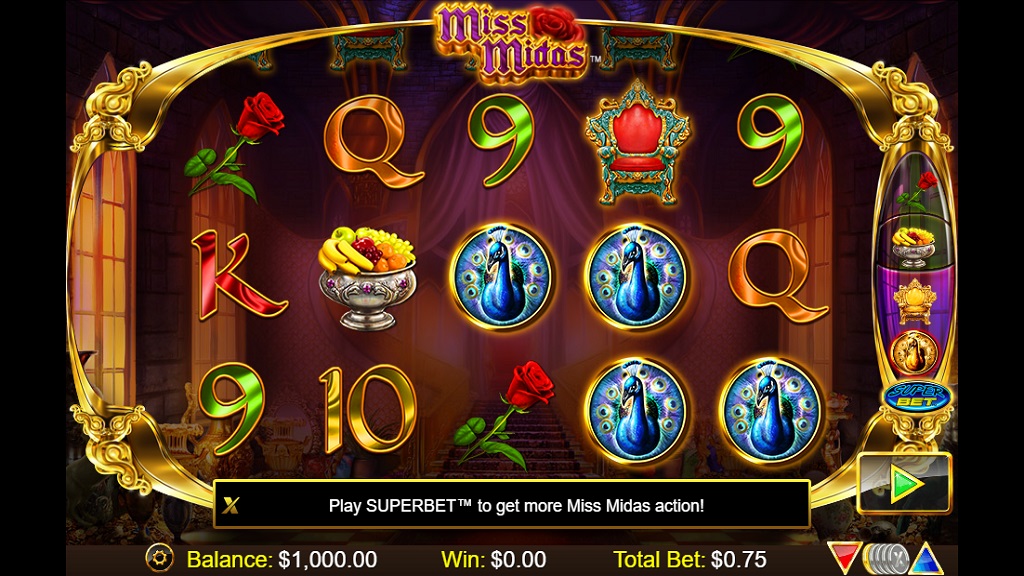 Screenshot of Miss Midas slot from NextGen Gaming