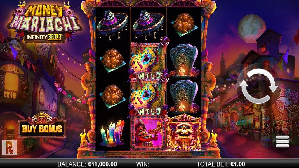 Screenshot of Money Mariachi Infinity Reels slot from Yggdrasil Gaming