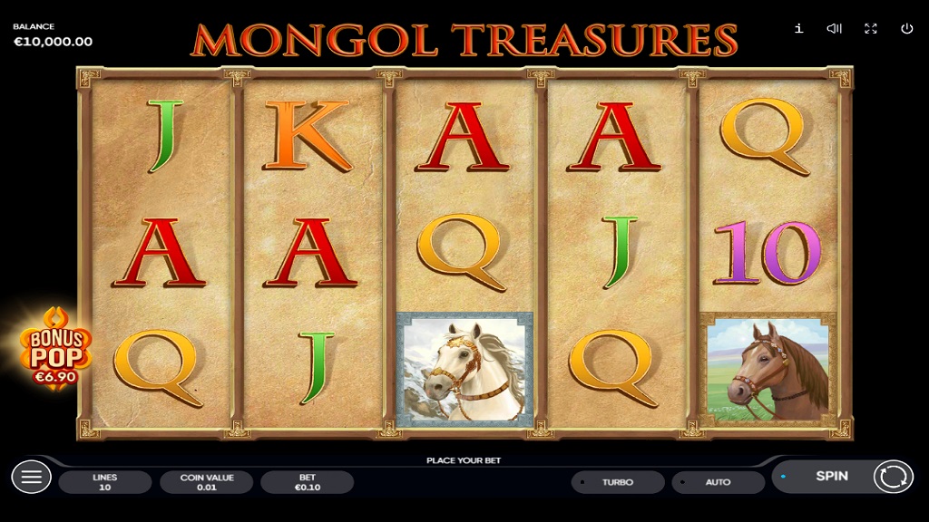Screenshot of Mongol Treasures slot from Endorphina