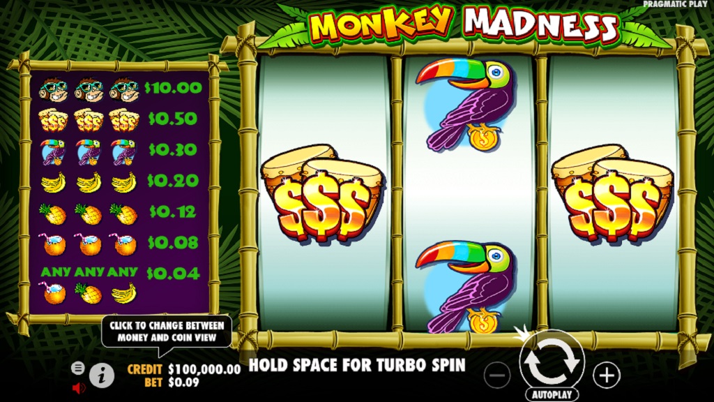 Screenshot of Monkey Madness slot from Pragmatic Play