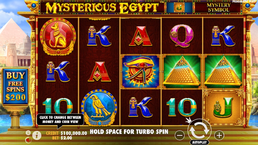 Screenshot of Mysterious Egypt slot from Pragmatic Play