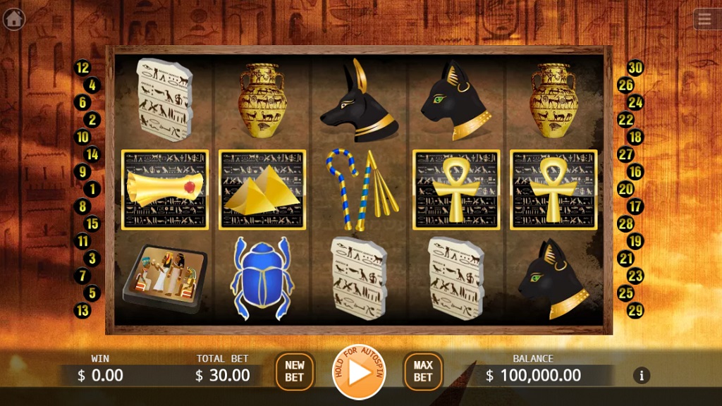 Screenshot of Mysterious Pyramid slot from Ka Gaming