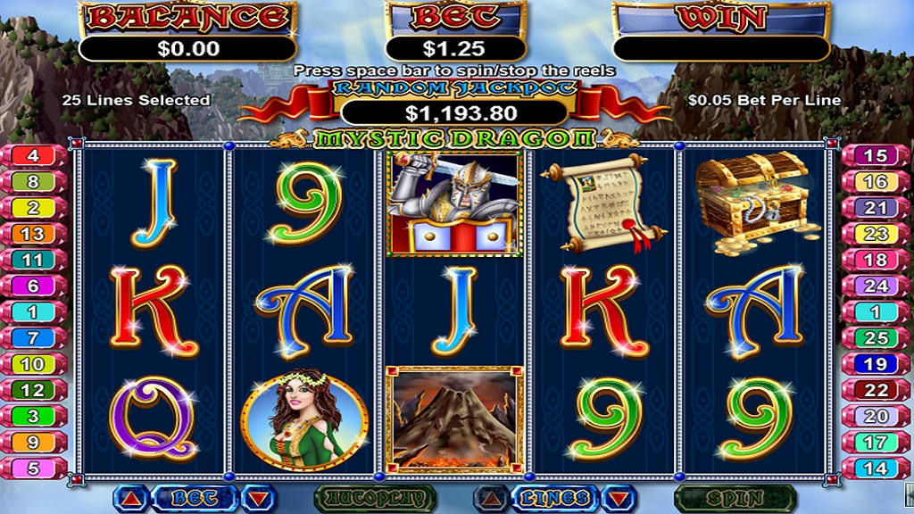 Screenshot of Mystic Dragon slot from Real Time Gaming