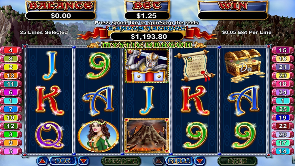 Screenshot of Mystic Dragon slot from Real Time Gaming